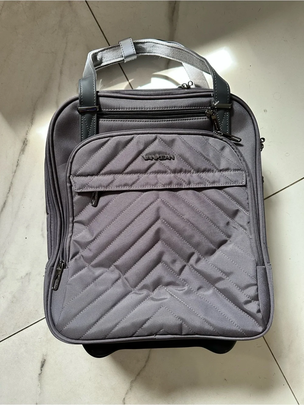 Vankean Quilted Carry-On Travel Bag - Gray